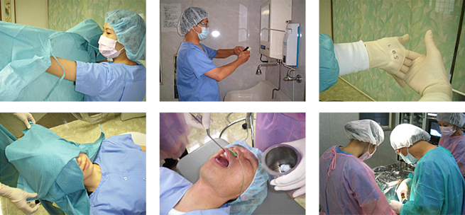 歯科手術の準備や手術風景